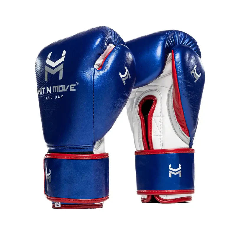 Guantes de velcro Hit N Move ALL DAY Pro (Hibrido), Azul Metálico