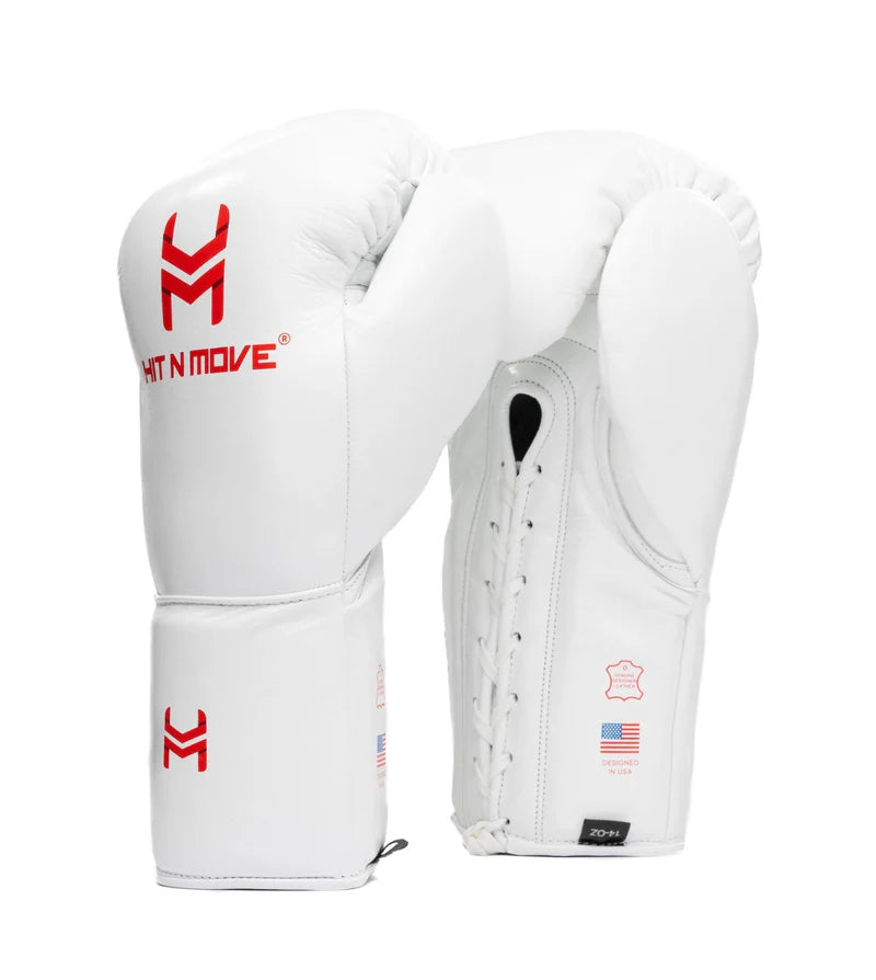 Guantes de cintas Hit N Move de Crin de Caballo (Suvari), Blanco/Rojo