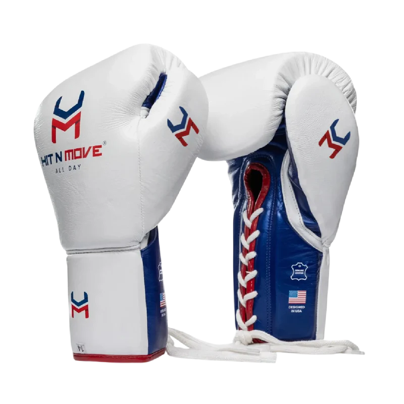 Guantes de cintas Hit N Move ALL DAY Pro (Hibrido), Blanco/Azul/Rojo