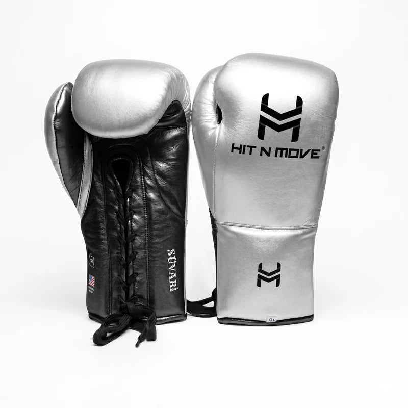 Guantes de cintas Hit N Move de Crin de Caballo (Suvari), Plata/Negro