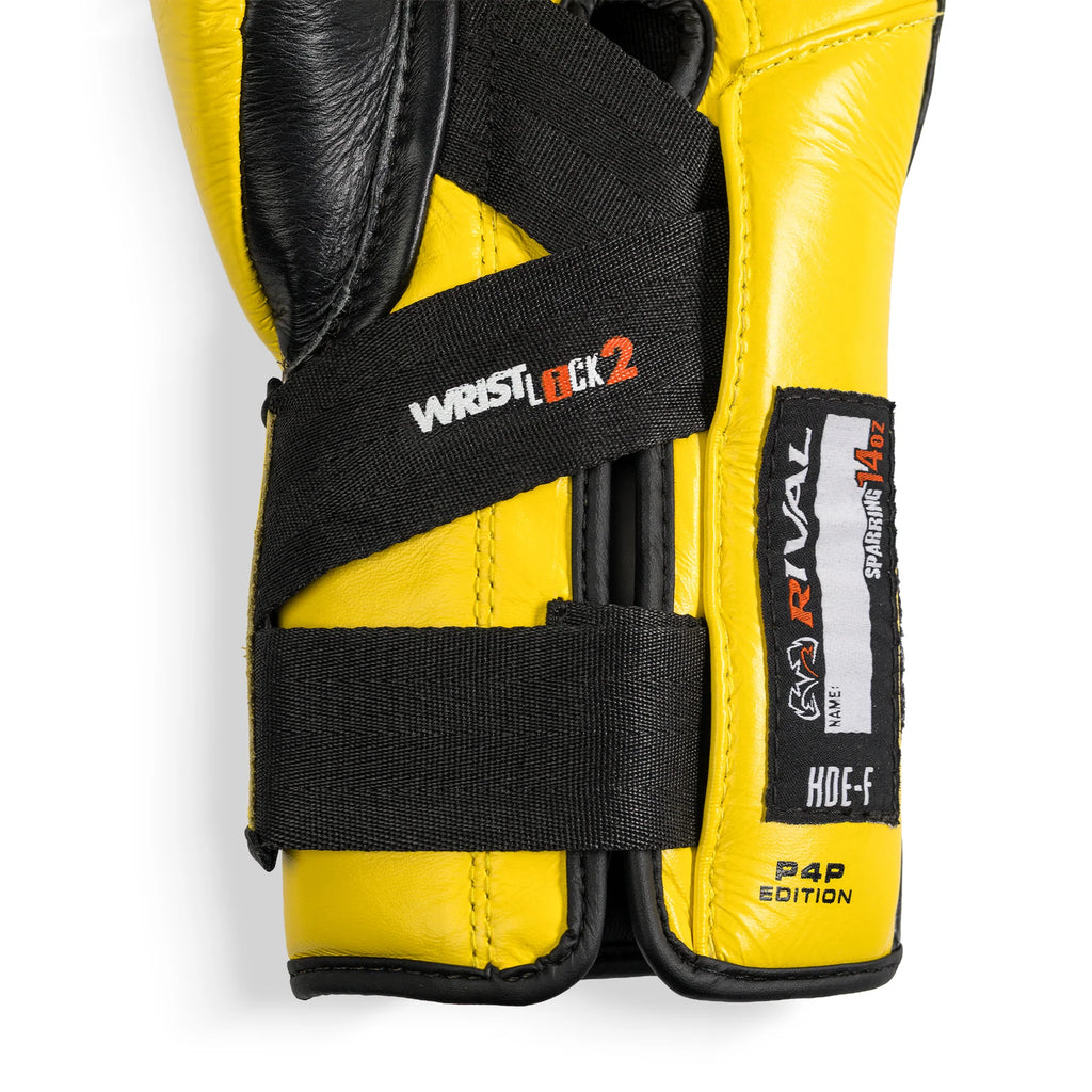 Guantes Rival RFX-Guerrero P4P Velcro, Negro/Amarillo
