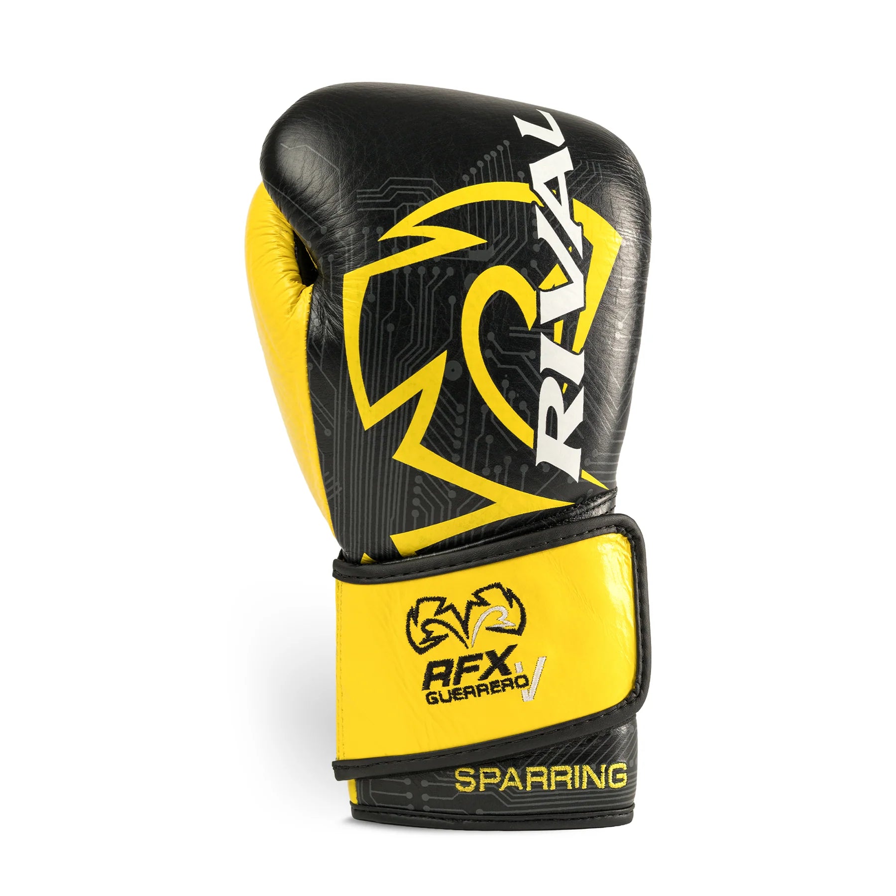 Guantes Rival RFX-Guerrero P4P Velcro, Negro/Amarillo