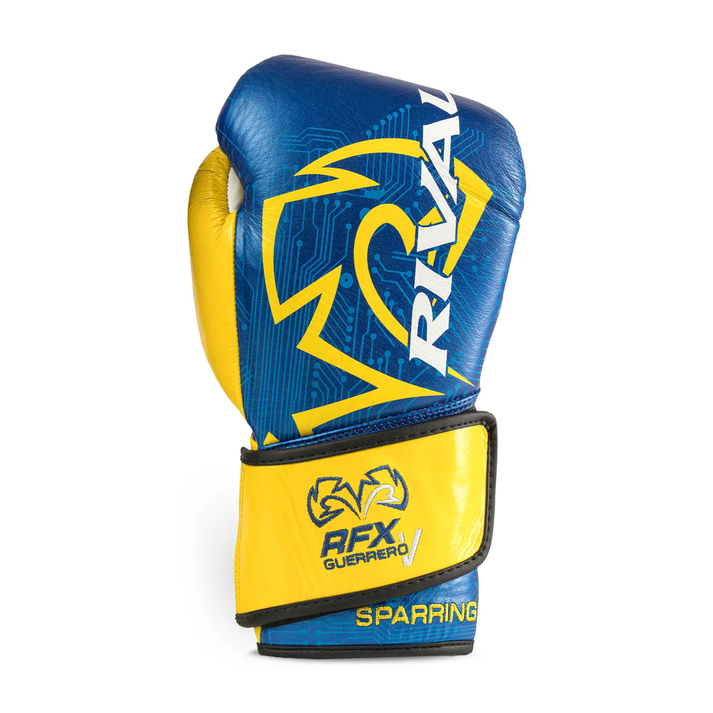 Guantes Rival RFX-Guerrero P4P Velcro, Azul/Amarillo