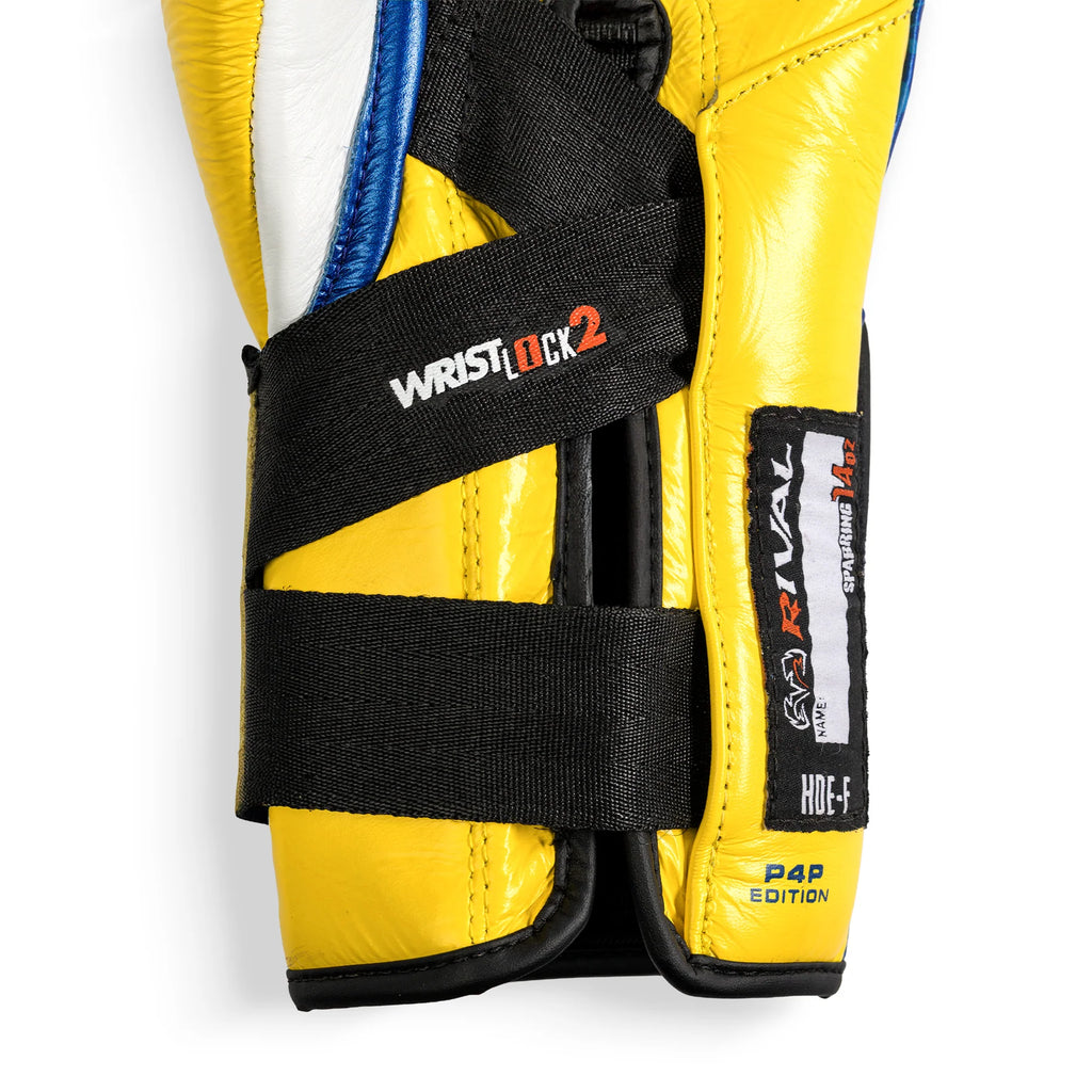 Guantes Rival RFX-Guerrero P4P Velcro, Azul/Amarillo