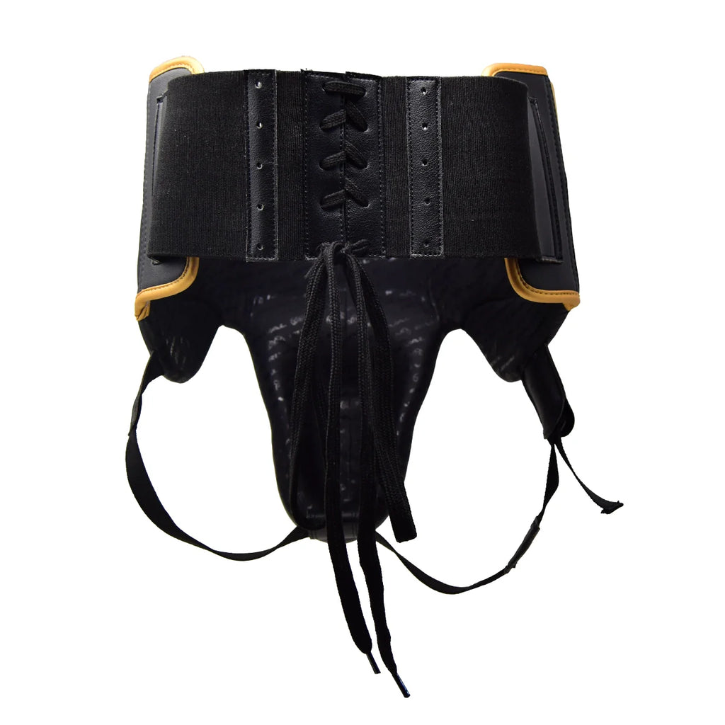 Copa Protectora de agujetas Rival RNFL100L, Negro/Dorado