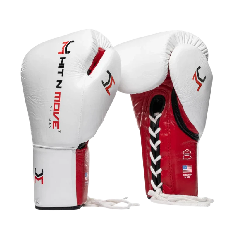 Guantes de cintas Hit N Move ALL DAY Pro (Hibrido), Blanco/Rojo