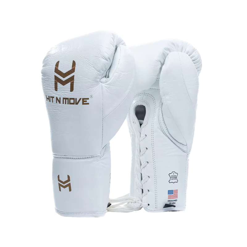 Guantes PRO de pelea Hit N Move, Blanco