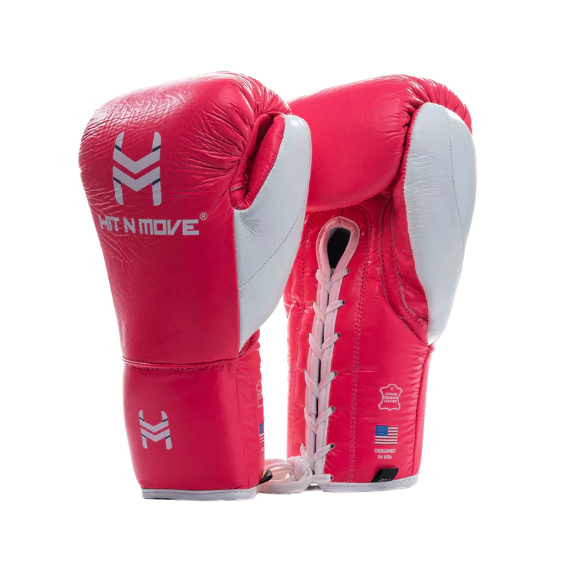 Guantes PRO de pelea Hit N Move, Rosa/Blanco