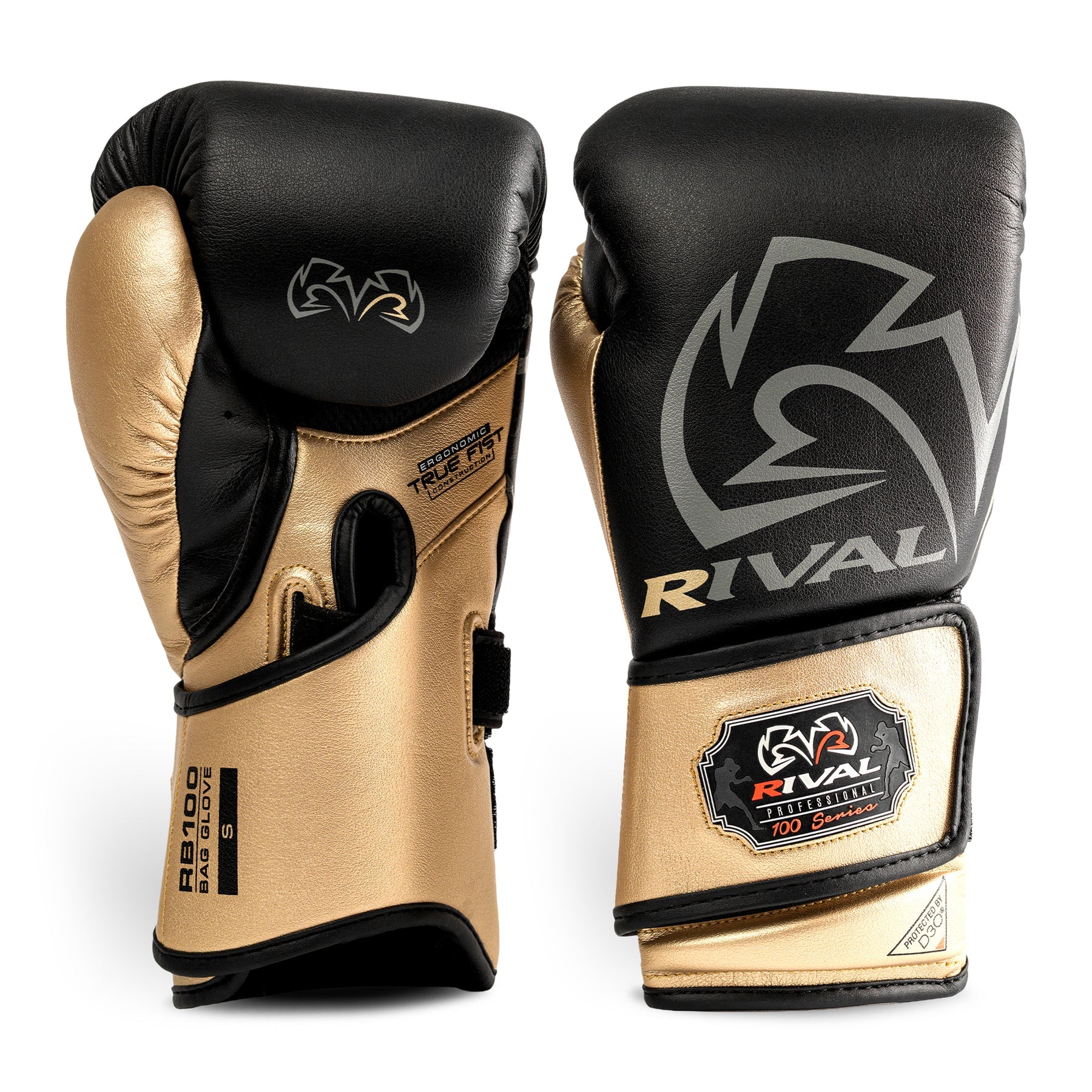 Guantes Rival RB100, Negro/Dorado