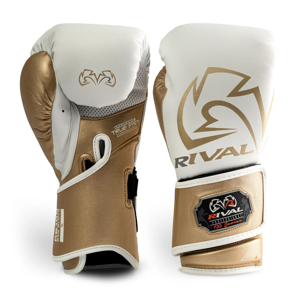 Guantes Rival RB100, Blanco/Dorado
